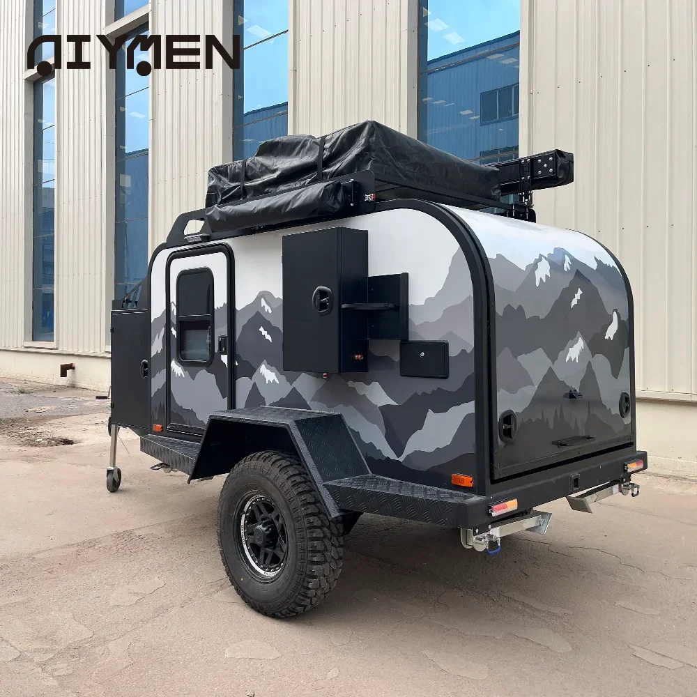 Pequeno Campista Reboque Offroad Motorhome Off Road Luxo Viagem plana Superior Beliche Triplo Caravana pesada