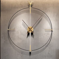 classic deer minimalist wall clock living room large silent metal wall clock modern design reloj pared grande room decor