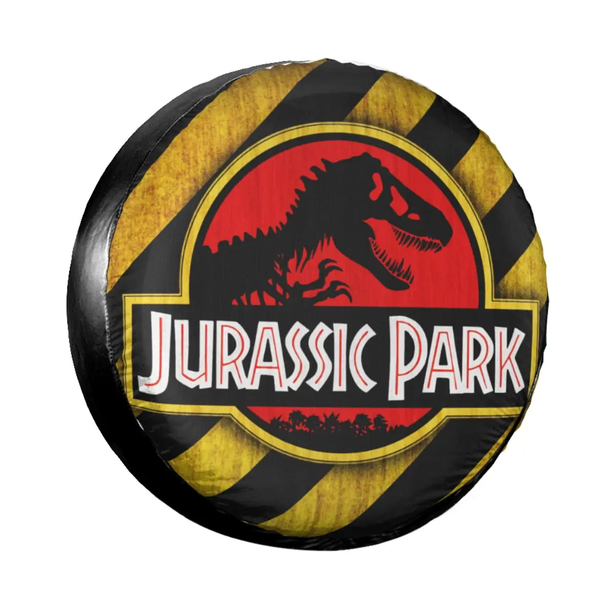 Jurassic Park Logo Yellow Spare Tire Cover for Jeep Mitsubishi Pajero Giant Dinsaur Car Wheel Covers 14
