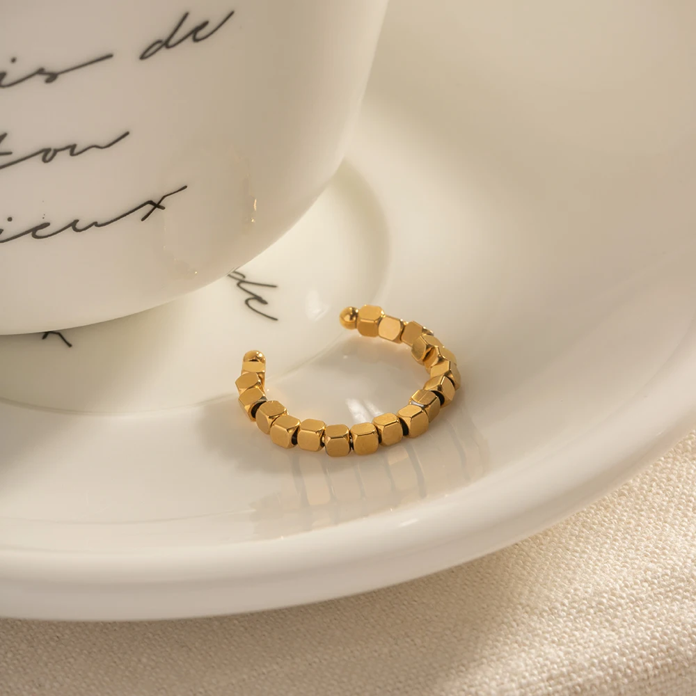 

Minimalist Open Ring For Women Creative Design Gold Open Ring Ladies Adjustable Stainless Steel Ring Jewelry Gift anillos