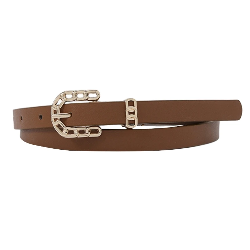 

Women Waist Belt Chain Metal Buckle PU for Hip-Hop Rock Bands Players