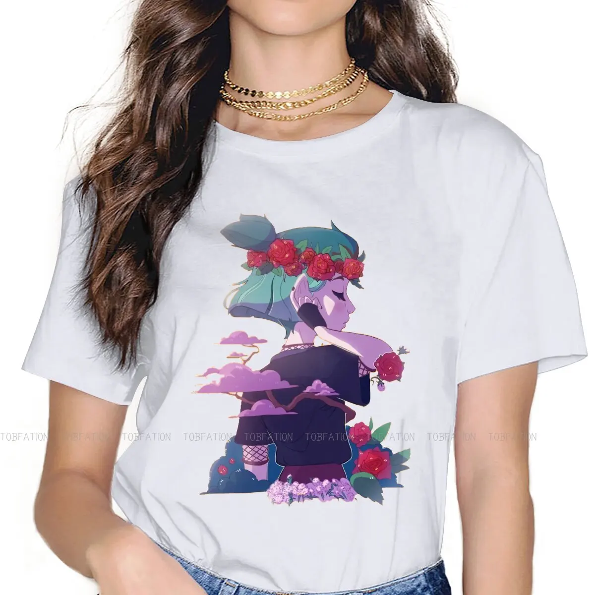 

Beauty TShirt For Women The Owl House Tops Harajuku Ladies T Shirt Basic Summer Loose