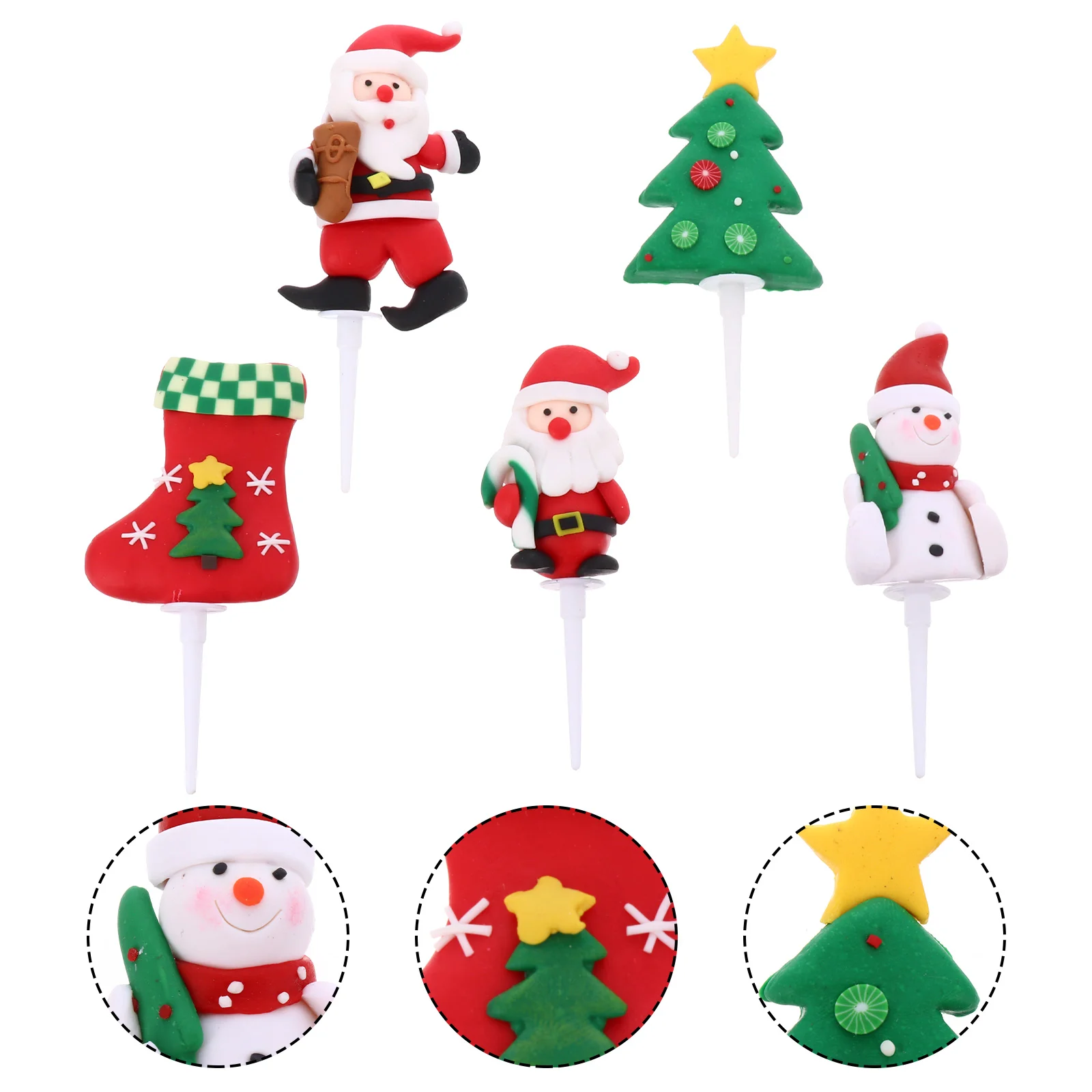 

Cupcake Picks Christmaspick Topper Drinks Santa Gift Favor Party Supplies Fruit Decorating Decoration Holiday Cocktail Tree