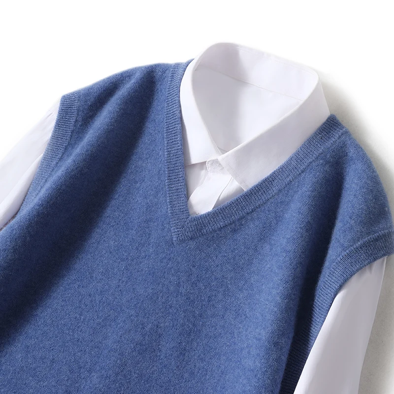 Вязаный мужской базовый свитер из 100% мериносовой шерсти однотонный пуловер без