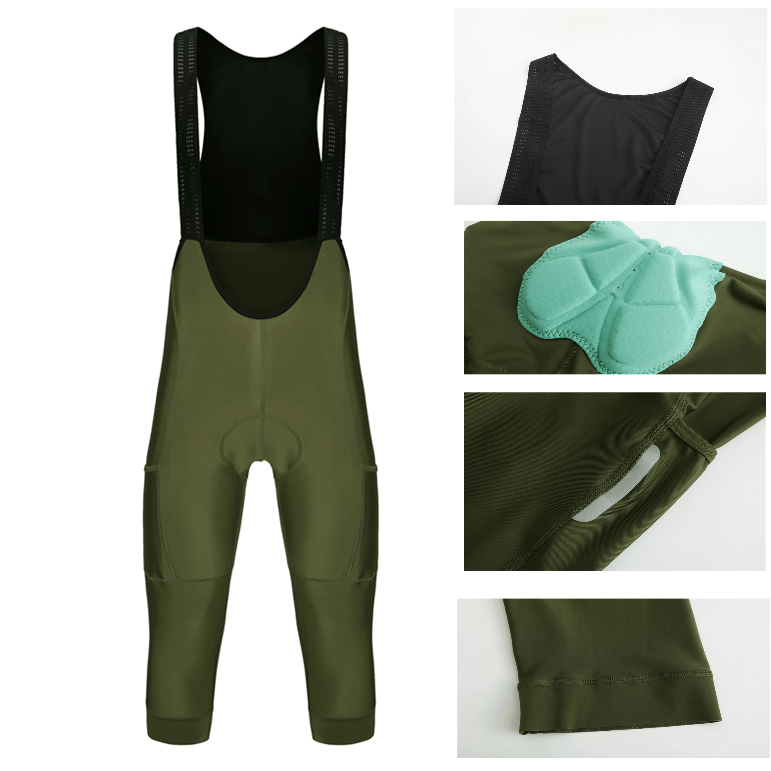 Мужские велосипедные шорты Rsantce с 2 карманами весна-осень 3/4