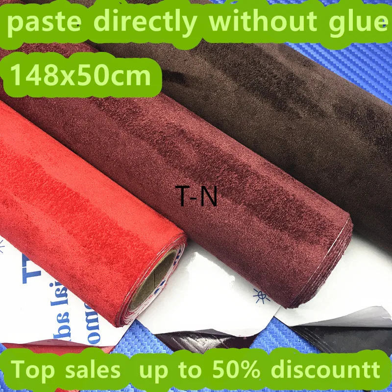 148x50 см замшевая самоклеящаяся ткань, синтетическая ткань для ремонта стола, дивана, кожаная ткань для украшения интерьера автомобиля, бархатная ткань