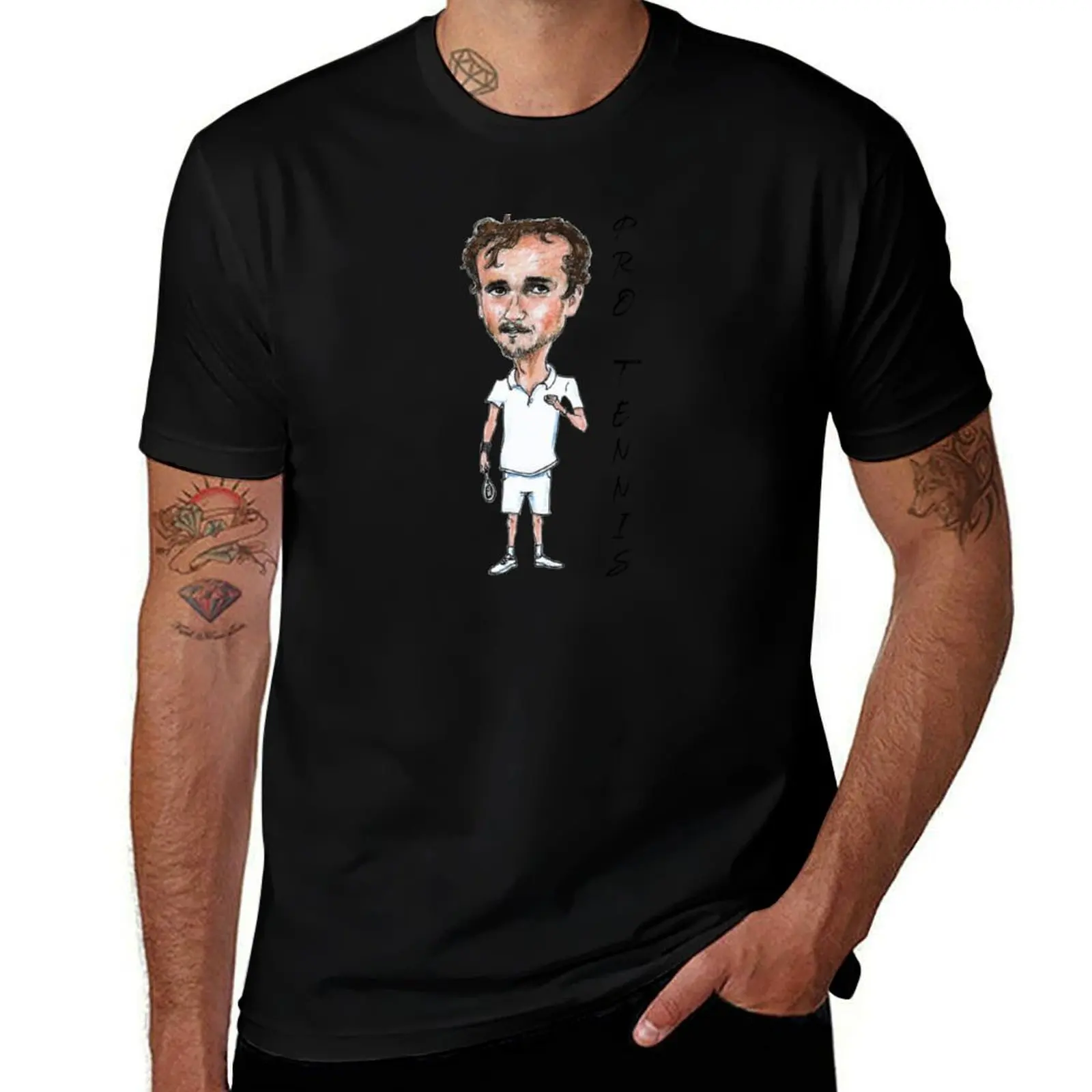 Футболка Daniil Medvedev Pro Tennis Caricature мужская хлопок