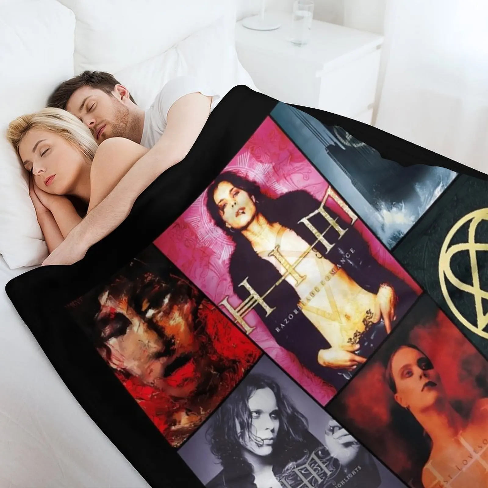 Обложка альбома Him Band коллаж чехол Heartagram Ville Valo плед на диван декоративные одеяла