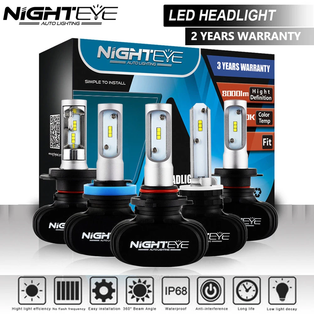 

Фары NIGHTEYE автомобильные светодиодсветодиодный, 6500 К, 50 Вт, 9005 лм