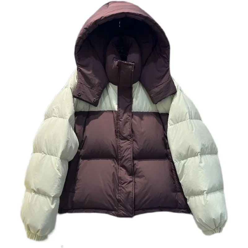 Женский пуховик с капюшоном повседневная Толстая куртка на белом утином пуху