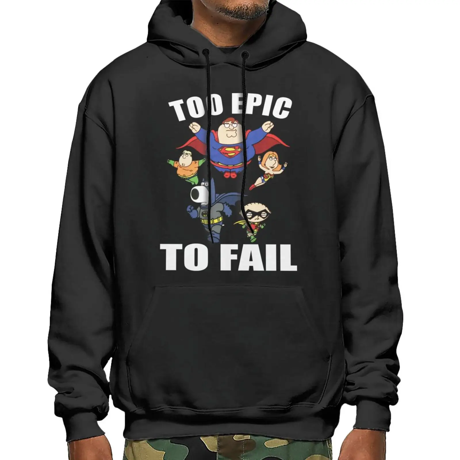 

Мужская толстовка с капюшоном и принтом супергероев