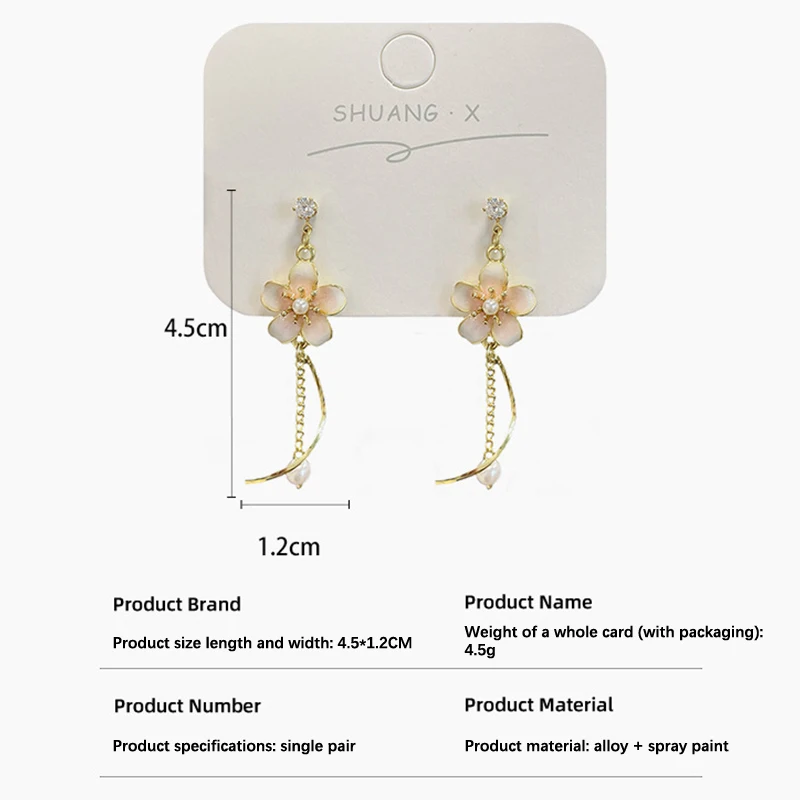 Милые романтичные висячие серьги в форме цветка для женщин элегантные розовые