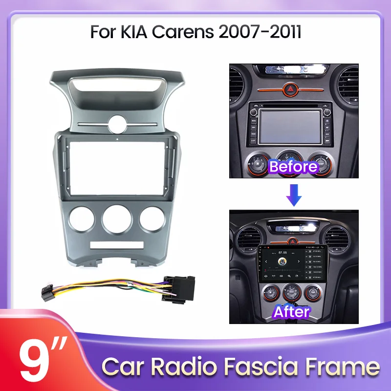 

TomoStrong 9inch 2 Din Car Radio Frame For Kia carens 2007 2008 2009 2010 2011 Fascia Dash Kit DVD Radio Panel Stereo Cover
