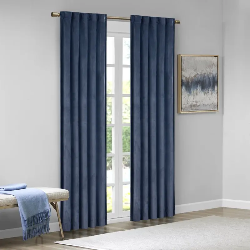 

Bryce Room Darkening Poly Velvet Rod Pocket/Back Tab Window Panel Pair