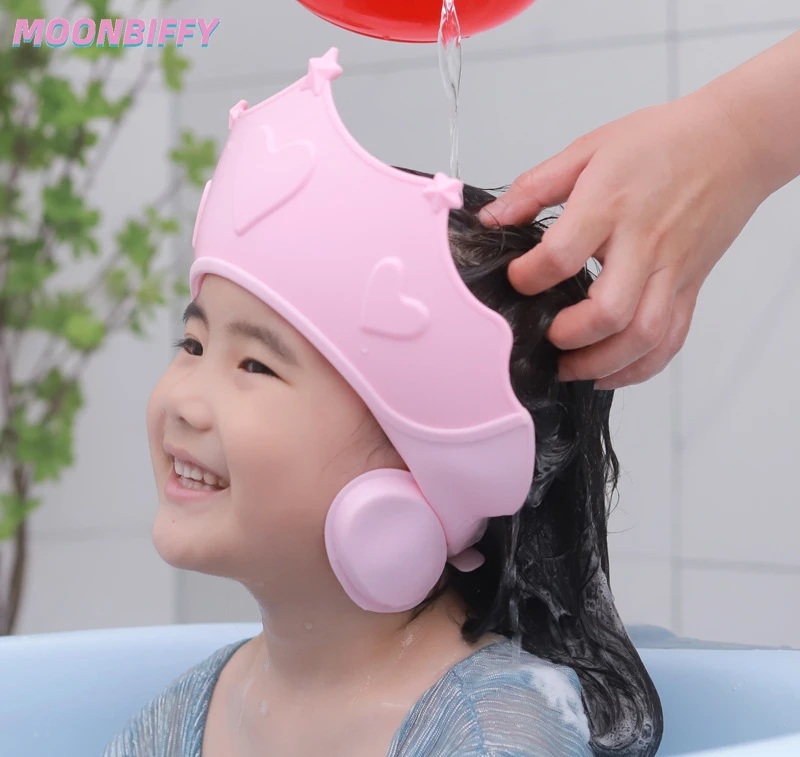 

Baby Shower Protect Eye Baby Bath Accessories Baby Shower Cap Baby Items Baby Crown Shampoo Cap Baby Bath Adjustable Visor Hat