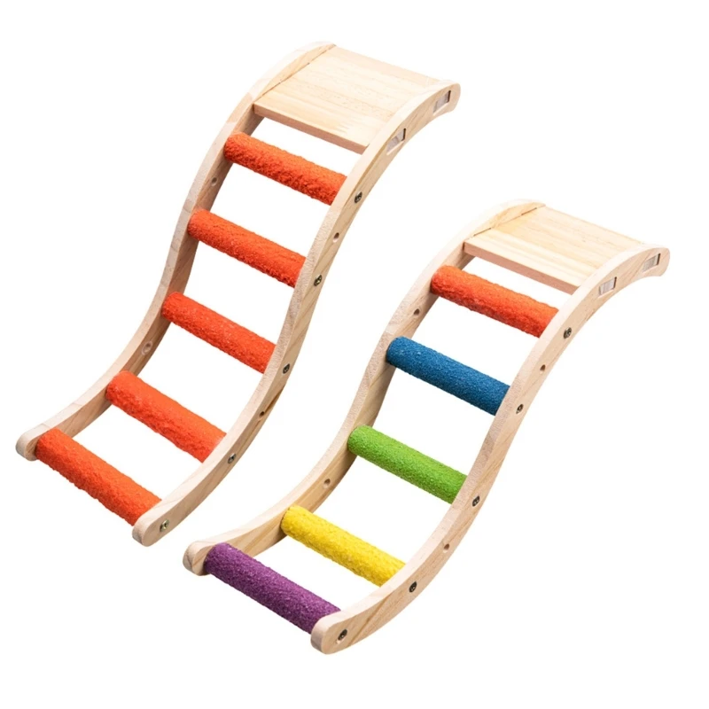 

Colorful Wood Parrot Ladders Bird Climbing Ladder Bridge Paw Grinding Toy