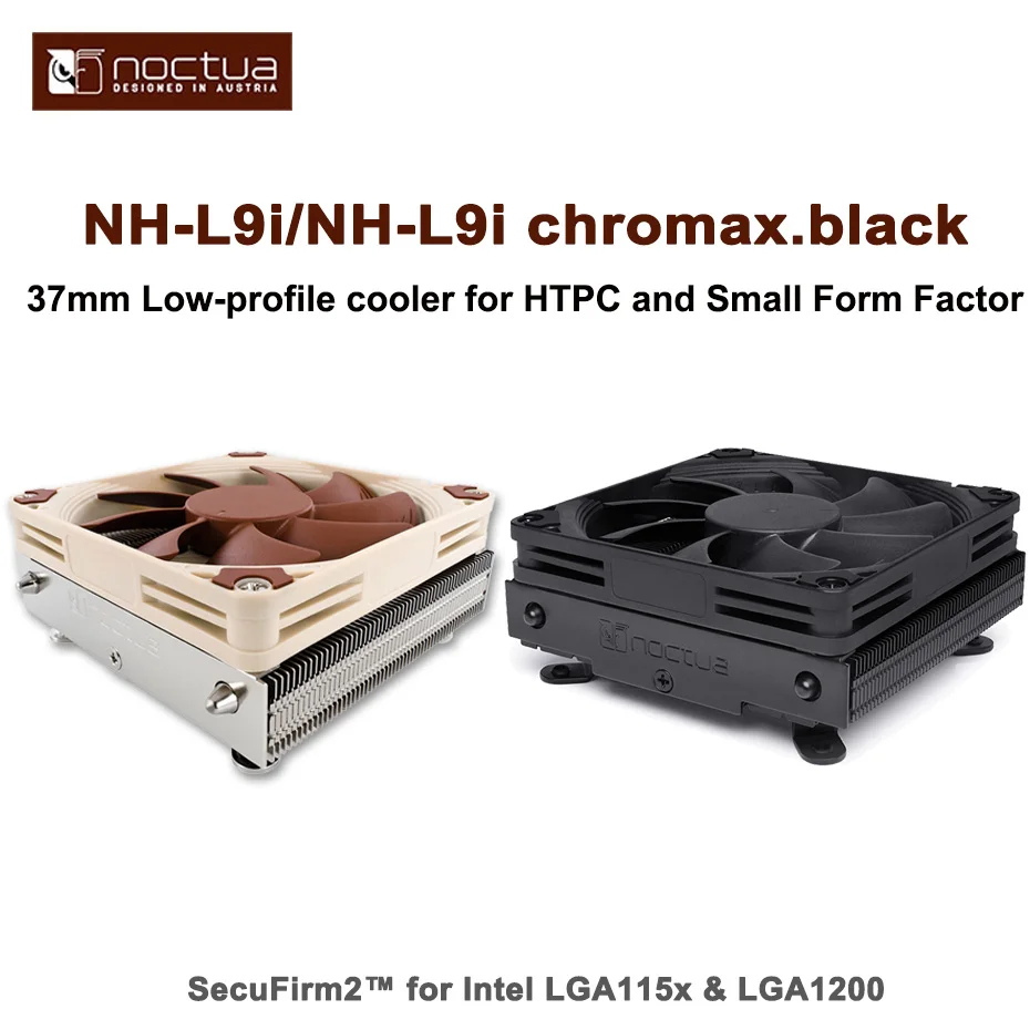 Фото Noctua NH-L9i Chromax. Черный 37 мм кулер для процессора для HTPC ультратонкий кулер для чехла PWM 4Pin тихий для LGA115X 1200 AM4 №1