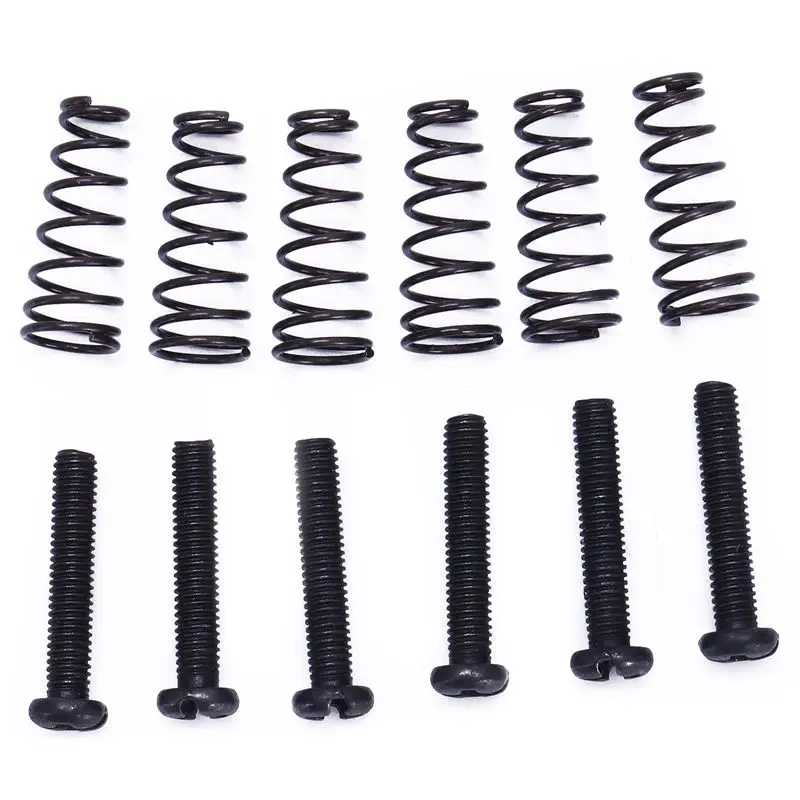 New 6 Pcs Electric Guitar Tremolo Bridge String Saddles Mount Adjust Conical Spring and Screws Black