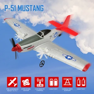 P51 RC Airplane EPP One-key Aerobatic  RC Plane with 2.4Ghz 2CH Remote Control Boys Toys Of Kids Gif in India