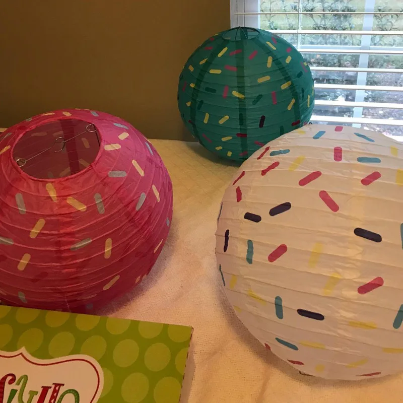 

Donut Paper Lantern Wedding Decoration Lampshade Children's Painting Paper Lantern Shopping Mall Festival Party Photography Dec