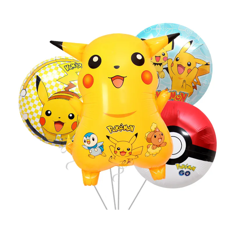 

Pocket Elf Theme Toy Cartoon Shaped Aluminum Foil Balloon Pikachu Elf Ball Shaped Balloon Little Fire Dragon