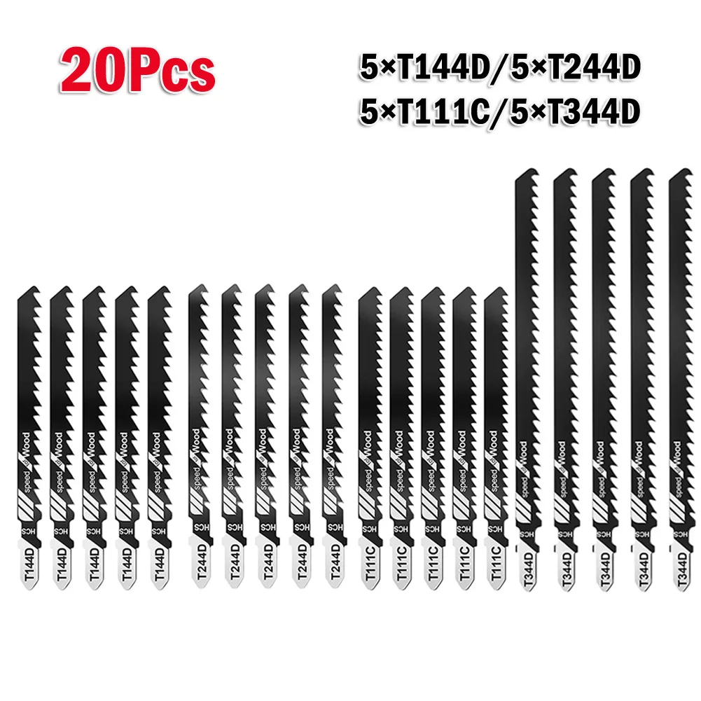 

20Pcs/set Jig Saw Blade Reciprocating Jigsaw Blades Metal Wood Cutting Power Tools T144D T244D T344D T111C