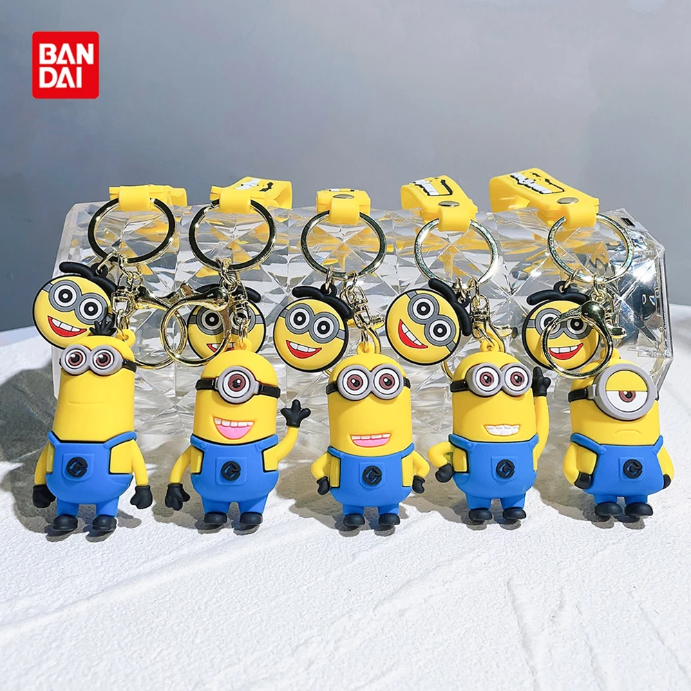 

Cartoon Minions Pendant Keychains Cute Anime Keyrings for Women Fashion Jewelry Silicone Keyrings for Backpack Accessories