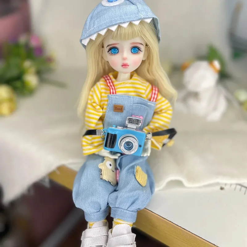 

28 см высота милая кукла полный комплект 1/6 Bjd с одеждой костюм и парик аксессуары девушки играть дом одеваются игрушки