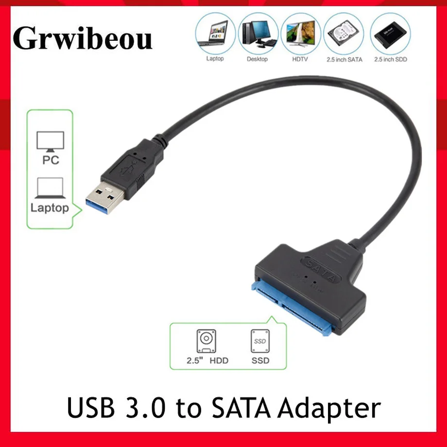 

USB 3.0 TO SATA Adapter Sata To USB 3.0 Cable Up To 6 Gbps Support 2.5 Inches External HDD SSD Hard Drive 22 Pin Sata III Cable