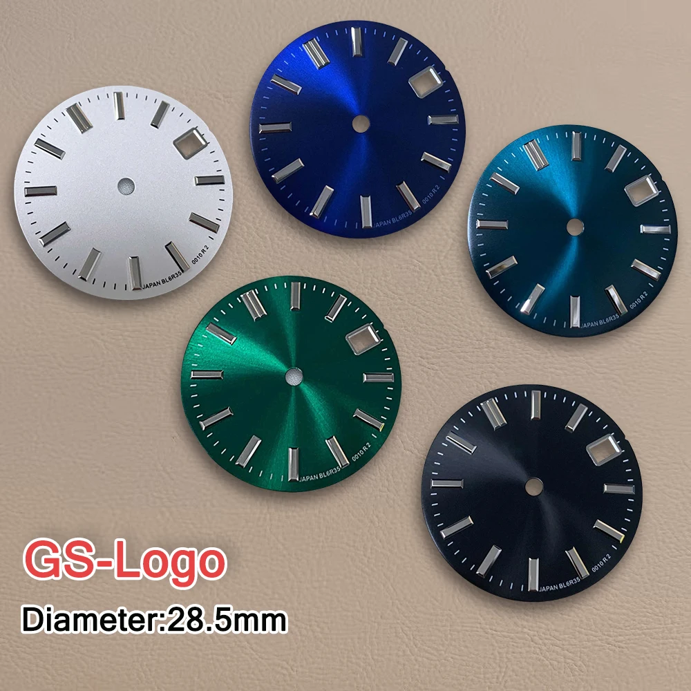 Новый циферблат с логотипом GS 28 5 мм NH35 подходит для механизма NH35/NH36/4R/7S без