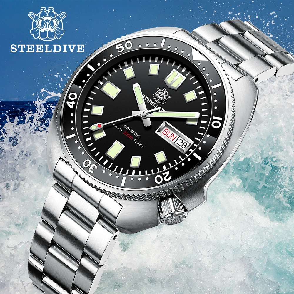 Часы STEELDIVE мужские с сапфировым стеклом люксовые брендовые Автоматические