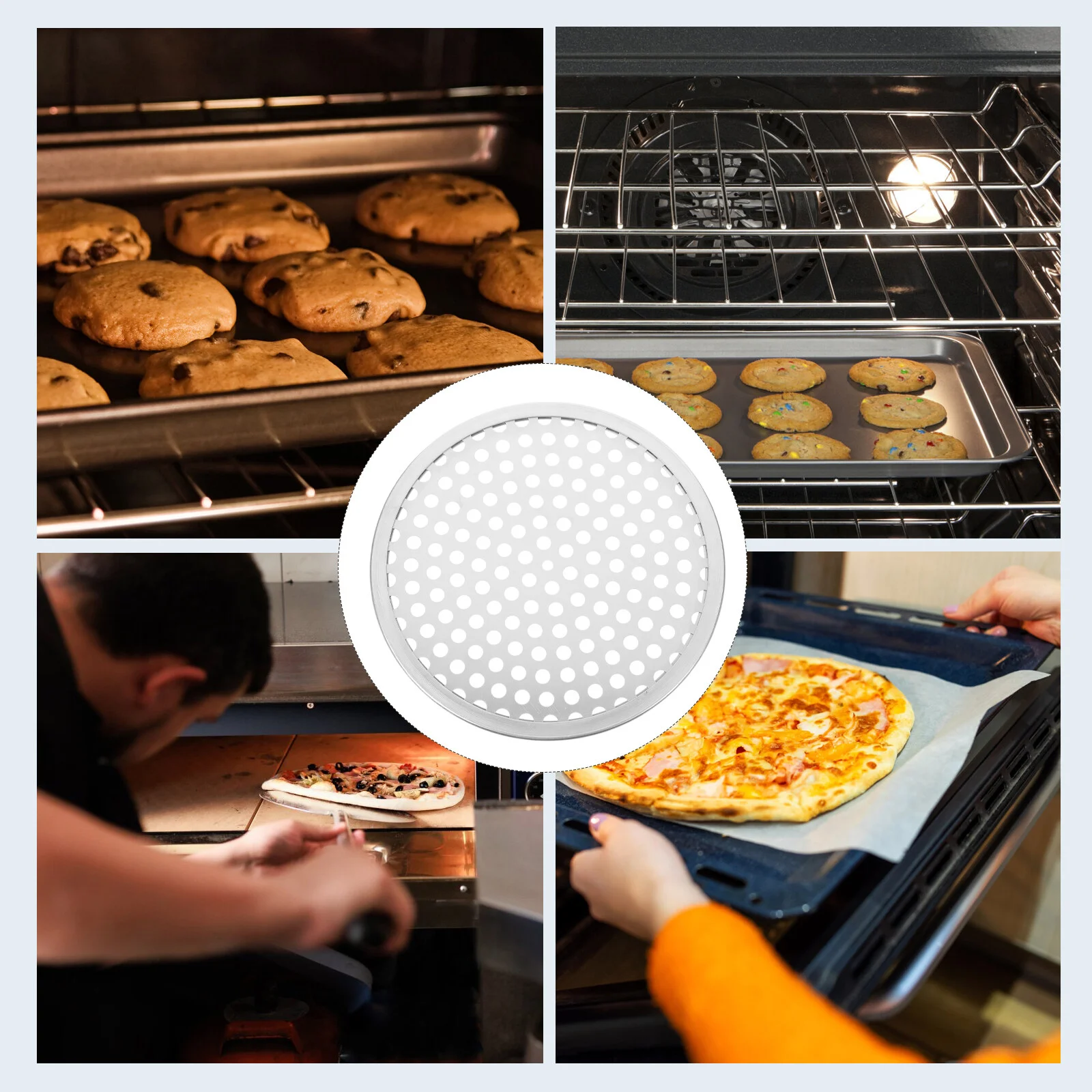 

Tool Baking Tray Wear-resistant Metal Pizza Pan Trays Multi-function Stainless Steel Roasting Italian