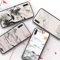chinese style ink painting phone case for samsung a51 a30s a52 a71 a12 for huawei honor 10i for oppo vivo y11 cover