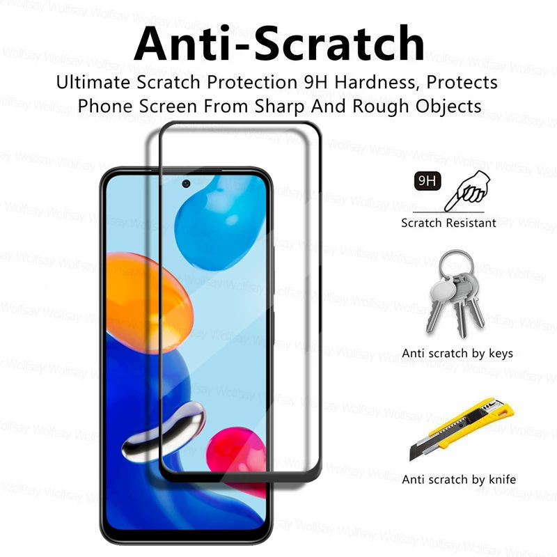 Полностью клеевое стекло для Xiaomi Redmi Note 11 Защитное экрана 10 9 8 Pro Max закаленное |