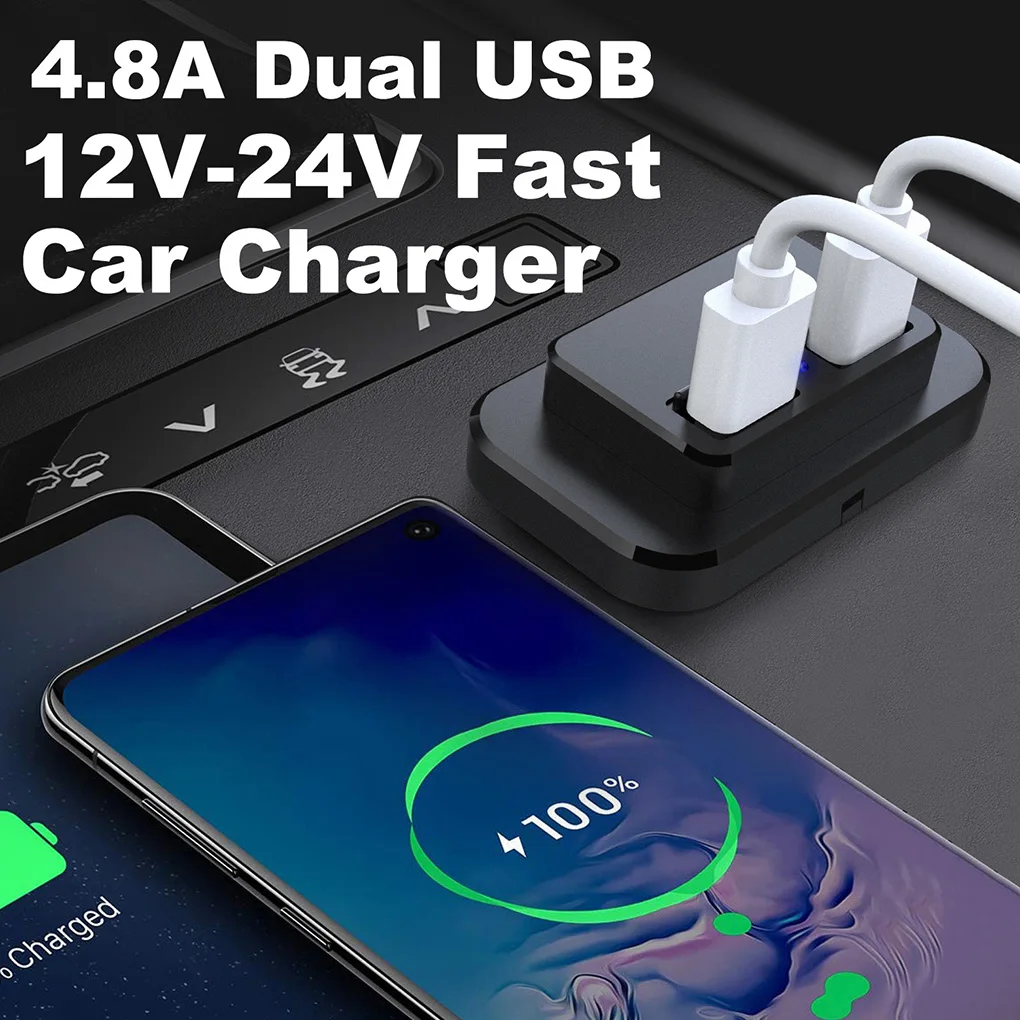 

Plastic Automobile Charger Socket Portable Detachable Dual USB Dustproof Universal High Conductivity RV ATV Power Outlet