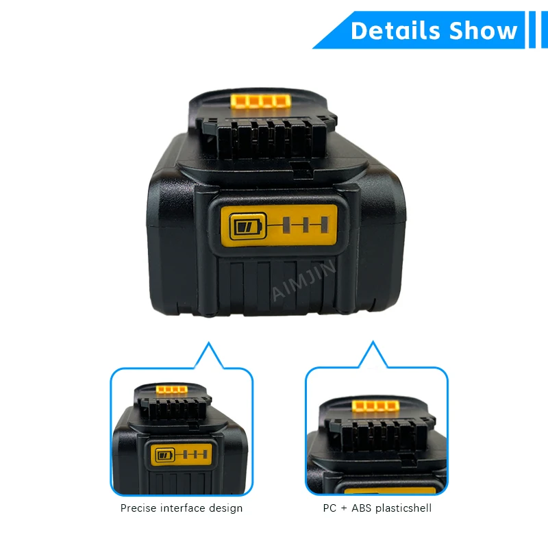 

For DewOriginal Lithium ion Rechargeable Battery Dewalt 18V 6000mAh 18v drill Replacement Batteries BL1860 BL1830 BL1850 BL1860B