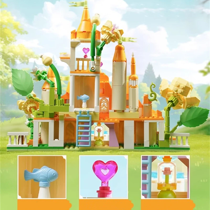 Keeppley садовый замок строительный блок дом сделай сам сборные украшения ручной