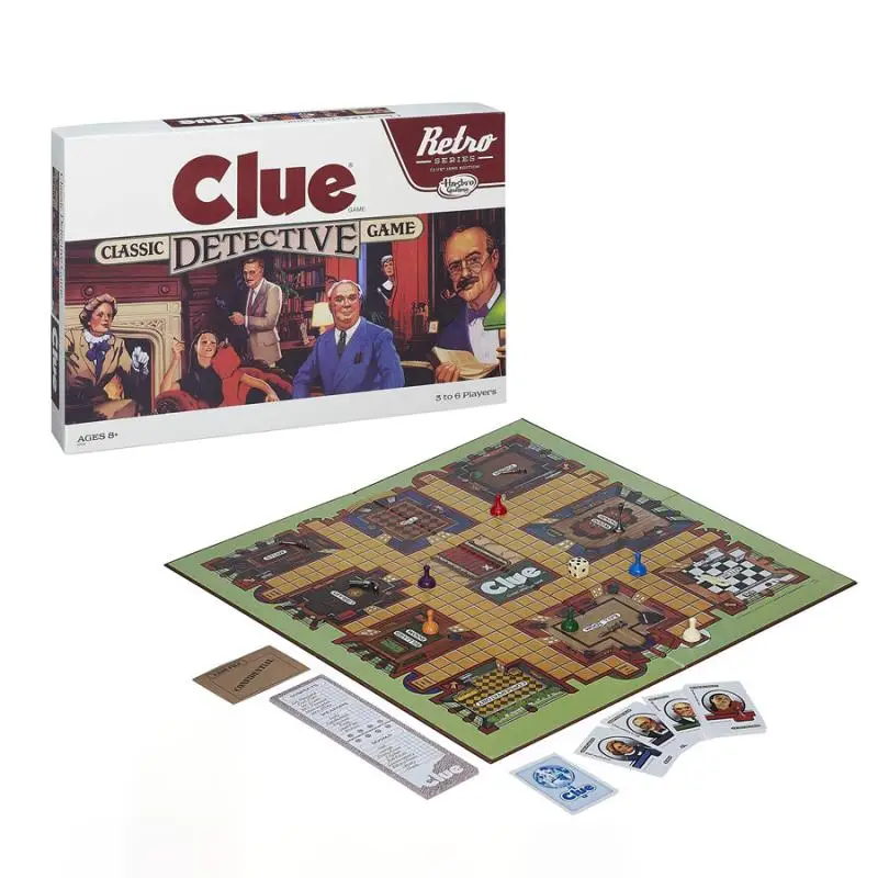 

Hasbro Retro Series Clue Board Game Family Parent-Child Interactive Toys Fun and Puzzle Friends and Relatives Gathering Kid Gift