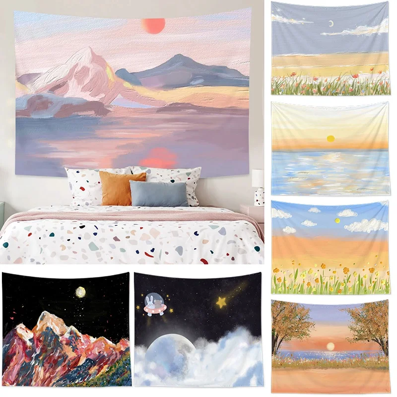 

Home Decor Wall Hanging Cloth Landscape Print Tapestry Background Cloth
