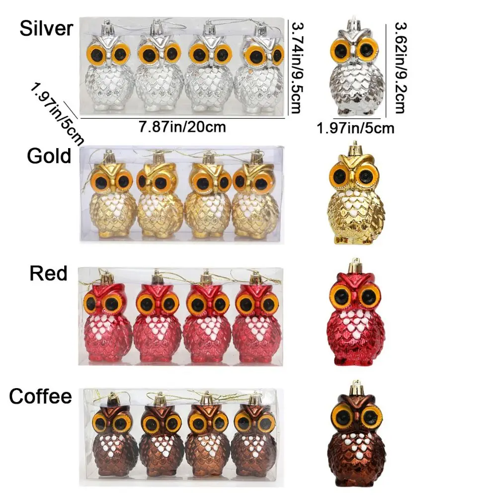 4 шт. пластиковые подвески в виде совы