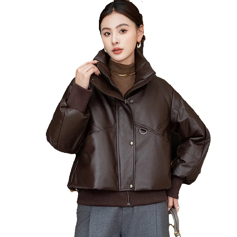 Японский Американский яркий роскошный пуховик из овчины женское популярное