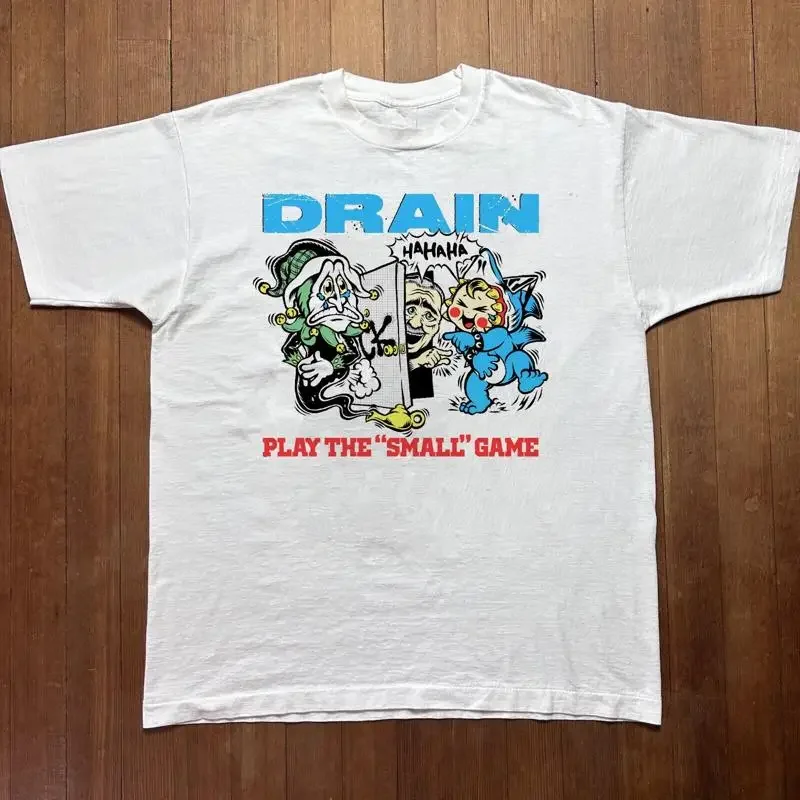 Фото Футболка Drain Band Play The Small Game, белая, хлопок, все размеры, BT422 №1