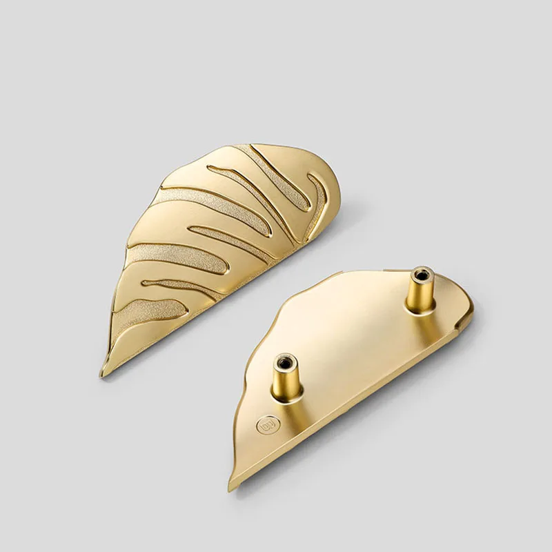luxury black gold leaves creative cabinet pulls drawer knobs leaf handle wardrobe kitchen door handles for furniture handles free global shipping