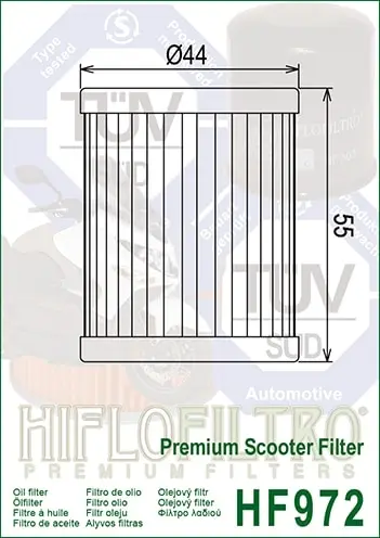 HIFLO FILTRO фильтр масляный HF 972/HF