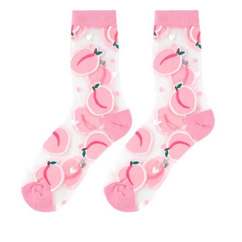 Fashion Lace Frilly Socks Ultra Thin Transparent Summer Mesh Crew Socks Women Thin Style Mid Tube Socks