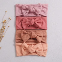 baby bow headband elastic knit ribbed hair accessories for girls kids knit turban infant headwrap super soft hairband