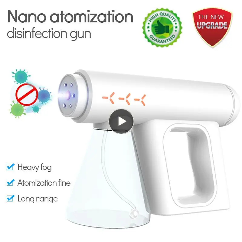 

300ML Wireless Disinfectant Spray Gun Blue Light Nano Spray Gun Atomizing Sprayer Disinfectant Fogging Prevention Sterilizer