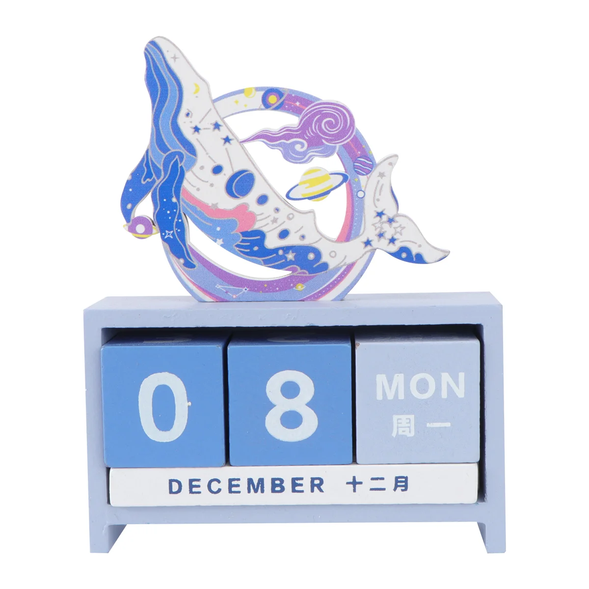 

1pc Creative Desk Calendar Wooden Perpetual Calendar Office Desktop Decoration