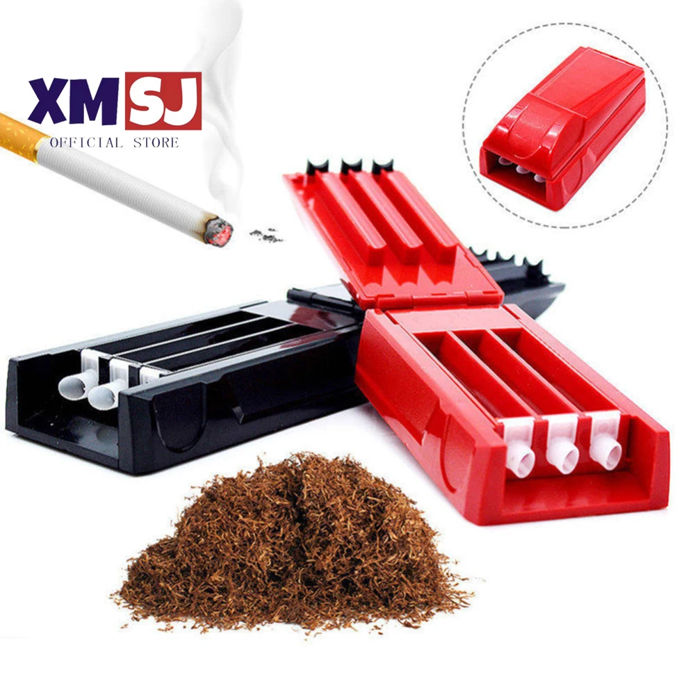 8mm 3 Tubes Tobacco Rolling Machine Manual Cigarette Roller Smoke Maker Injector Weed Accessories Wrapping Tools Men Gift