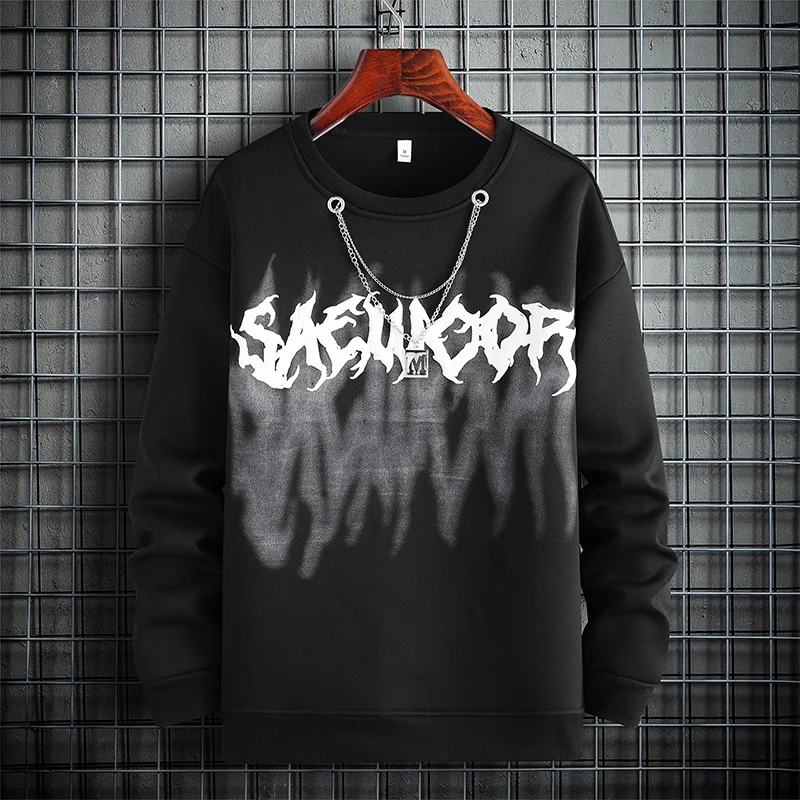 

2023 New Hip Hop Chain Sweatshirts Harajuku Designer Hoodies for Men Clothing Pullover Korean Fashion Streetwear Sweatshirt 6801